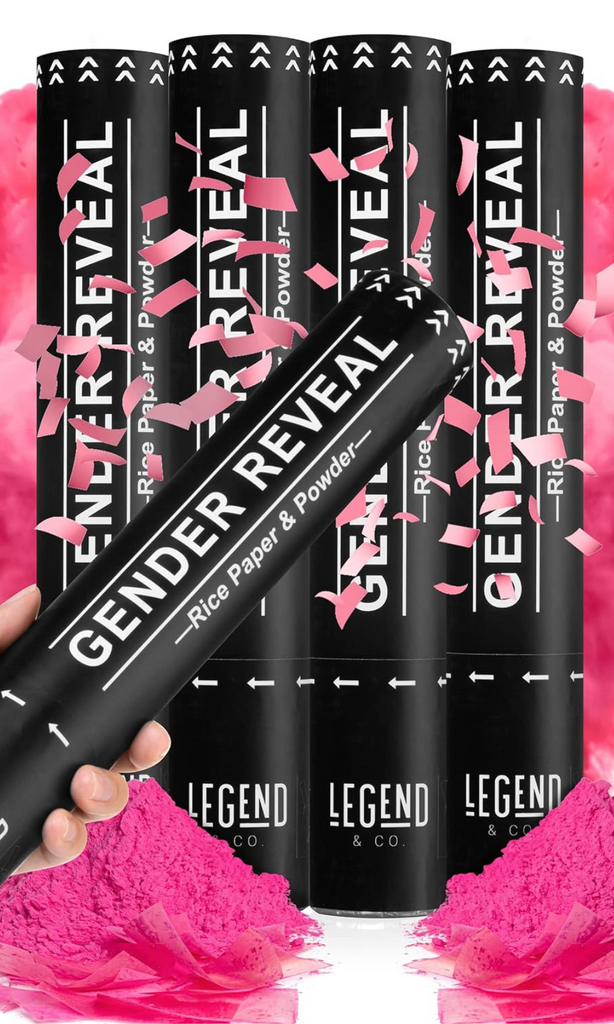 Legend & Co. Gender Reveal Confetti Powder Cannon - Set of 4 (Blue