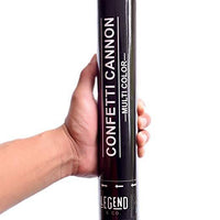 12 inch air-powered confetti cannon in hand