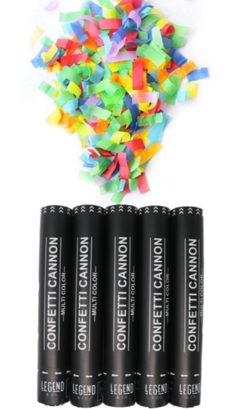 Legend & Co biodegradable multicolor confetti cannon 5 pack