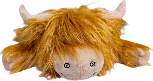 weighted highland cow stuffed animal hero photo