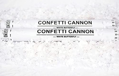 18 " White Butterfly Confetti Cannons (2 Pack)