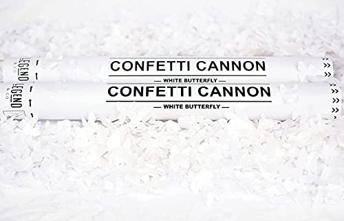 18 " White Butterfly Confetti Cannons (2 Pack)
