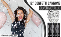 Silver Confetti Cannons (5 Pack)